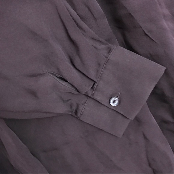 Vince burgundy double-front silk blouse size small - Picture 5 of 6